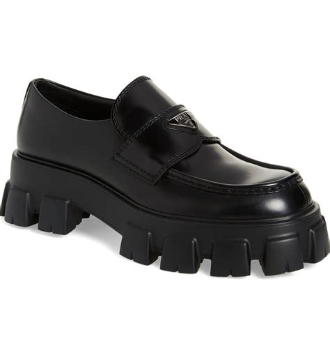 prada lug-sole polished leather creepers|Shop Prada Monolith Lug.